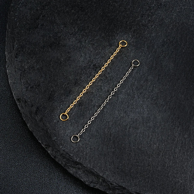 Right Grand TA1 Titanium Dangle Earring Connector Chain Charm for Labret Stud Helix Nose Hoop Clicker Earlobe Piercing Jewelry