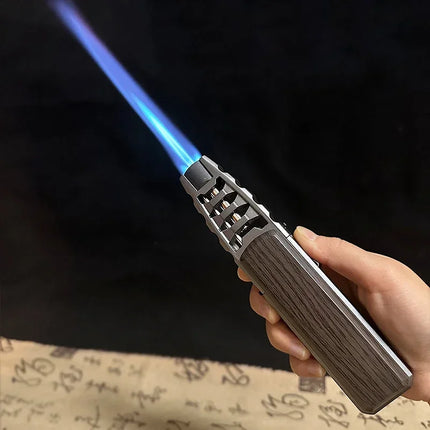 JOBON Metal Outdoor Windproof Turbine Torch Strong Fire Power Blue Flame Straight Butane Gas Lighter Gas Kitchen BBQ Welding
