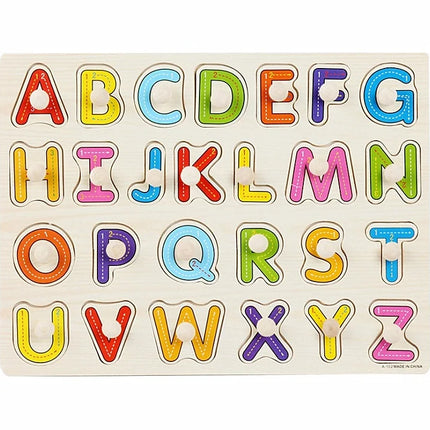 30cm Baby Toys Montessori Wooden Puzzle Hand Grab Board Educational Wood Puzzles for Kids Cartoon Animal Vehicle Child Gift