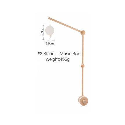 Customize Baby Bed Bell Bracket 0-12 Months Foldable Crib Holder Mobile Wooden Bell Bracket Rattle Toy Newborn  item stuff Gifts