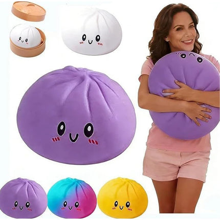 Extra Large 25cm Dumpling Squishy Slow Rebound Sensory Fidget Toy with Colorful Design Soft Stress Ball Home Office Party Gift