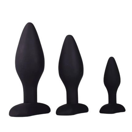 Anal Butt Plug Training Sets 3Pcs Silicone Sex Toys Anal Butt Plugs Trainer Kit Anal Sex Toys for Men Women Couple Beginners