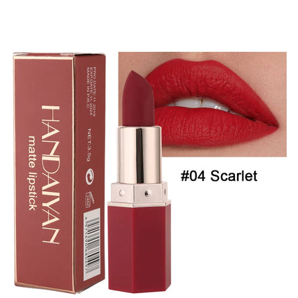 6 Colors Nude Matte Lipstick Waterproof Velvet Lipsticks Sexy Red Brown Pigments Makeup Long Lasting Profissional Lips Cosmetics