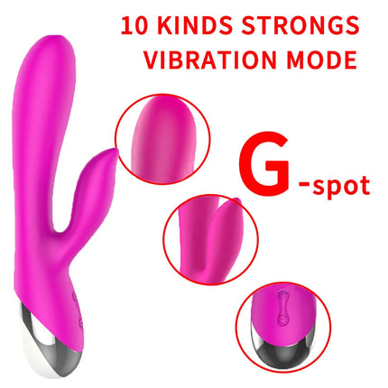 10 Speed G Spot Vibrator USB Rechargeable Powerful Dildo Rabbit Vibrator for Women Clitoris stimulation Massage Adult sex toys