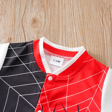 Newborn Clothes Splicing Spider Handsome And Comfortable Soft Boy And Girl Summer Short Sleeved Baby Jumpsuit