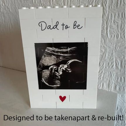 Custom Mummy & Me Brick Photo Block, Personalized Building Block Gift for Mum, Mom, or Her, White Puzzle Frame for Any Occasion