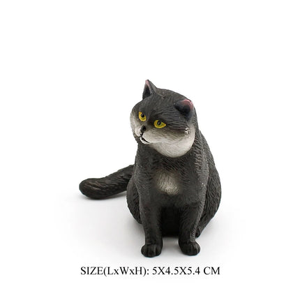 Realistic Plastic Cat Kitty Different Poses Figure Mini Cats Pet Model Figurines Cake Topper Kitten Toy Christmas Birthday Gift