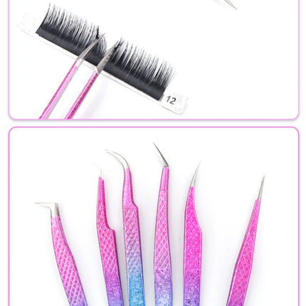 Tweezers Eyelash Extensions Clip Eyebrow Lash Extension Tweezers  Cosmetic Makeup Tools Professional Precision Eyelash Tweezers
