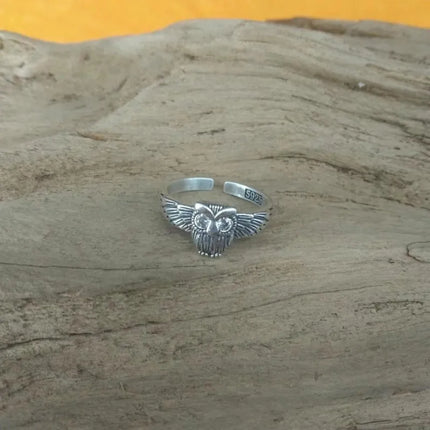 Buyee 925 Sterling Silver Fashion Ring Finger Elegant Owl Ring for Women Excellen Party Fine Jewelry Circle Gift with Box