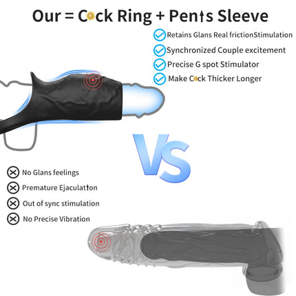 Vibrating Penis Sleeve Cock Ring G Spot Stimulate Sex Toys for Men 10 Vibration Modes Erection Trainer Delay Ejaculation Sex Toy