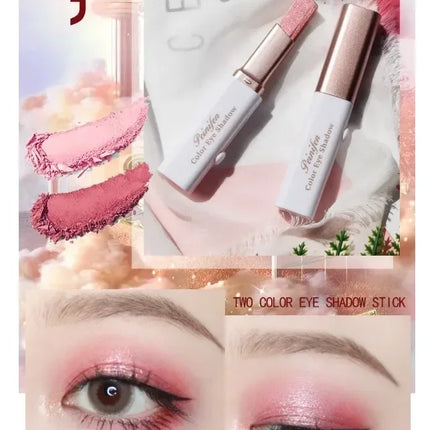 Double Color Eyeshadow Stick Gradient Shimmer Cream Pen Eye Makeup Cosmetic Eyeshadow Stick Korean Makeup