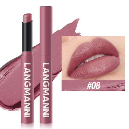 12 Color Matte Lipstick Pencil Waterproof Long Lasting Non-Stick Cup Lip Stain Tint Cosmetic Nude Lipstick Pen Makeup Cosmetics