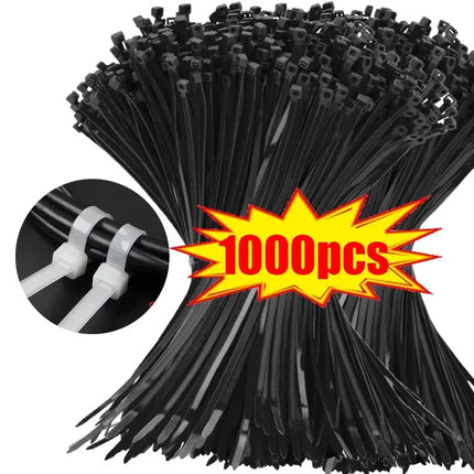 10-1000 pcs plastic clamping collar rilsan Cable ties clamp greenhouse plastic clamps self-tightening plastic necklace belts