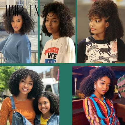 6PCS Afro Kinky Curly Hair Bundles 8" Synthetic Hair Weft Curly Weave Ombre Protein fiber Marley Twist Braiding Hair Extensions