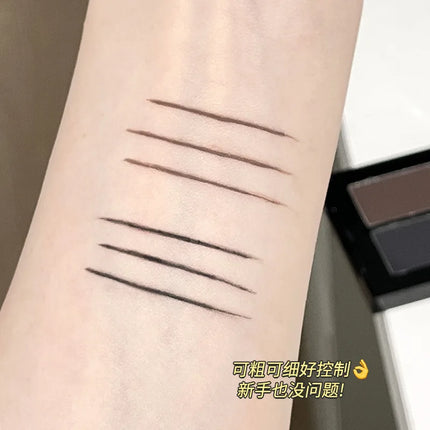 2 Color Eyeliner Powder Palette Matte Eyebrow Portable Longlasting Quick Dry Smooth Black Brown Eye Shadow Makeup Cosmetics 7g