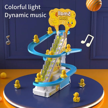 Ducklings Climbing Baby Toys Electric Duck Track Slide Toys Boys Girls Electric Stairs Toy  Musical Slide Toys for Children Kids