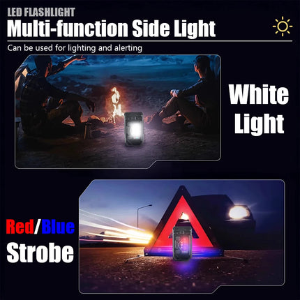 Mini Rechargeable Flashlight, Powerful Magnetic Pocket Torch with Clip, Waterproof Light for Outdoor Camping Fishling Emergency