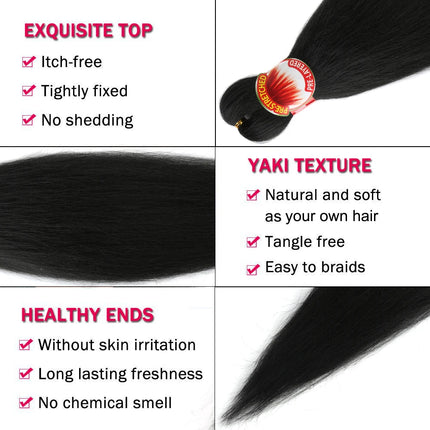 6X Braids 26 Inch Braiding Hair Pre Stretched Blonde Ombre Braiding Hair Synthetic Fake Hair Extensions for Braids Women