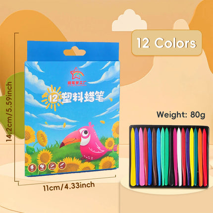 Multi-colors Plastic Triangle Crayon Set DIY Artist Supplies Hand-washable Crayons for Kids Gruesos Office Cultural Supplies