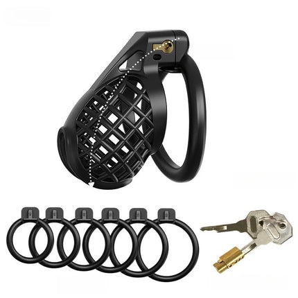Breathable Chastity Cage for Men with 6  Rings Copper Lock Male Chastity Device BDSM 3 Size Cage Penis Exercise Bondage Sex Toys