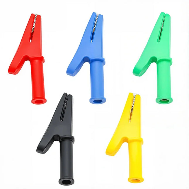 Alligator Crocodile Clip PVC  Insulated Handle Battery Test Clamp  Probe Connector Banana Plug  30A Electric Battery Welding