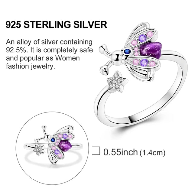Adjustable Rings 925 Sterling Silver Mermaid Wing Dragon Sunflower Tulip Open Rings For Women Female Original Engagement Jewelry