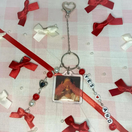 Inspired by Ariana Grande  Keychain #Y2K Phone Charm #Private Customization Supported# Handmade beaded chain#