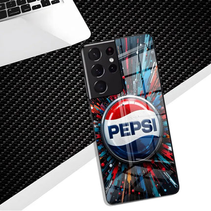 Classic Pepsis Cola Phone Case For Samsung S26 S25 Edge Ultra 23 22 21 20 Ultra Plus S24 Fe Glass Cover