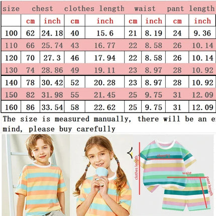 Gabby Dollhouse Children Summer Clothes Shorts Suit 2pcs Striped T-shirt Set Kid Tops Girl Tracksuits Outfits Boy Sport Tee Gift