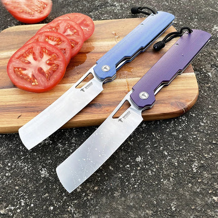 New Original SHOOZIZ XUN120 series XUN119 D2 Steel Flax Handle Folding Knife Brass Washer Outdoor Camping EDC Pocket Tool