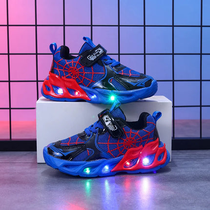 1-9-year-old boys and girls breathable mesh sneakers for spring and autumn, MGO Youngsters LED luminous motion-sensing sneakers-f
