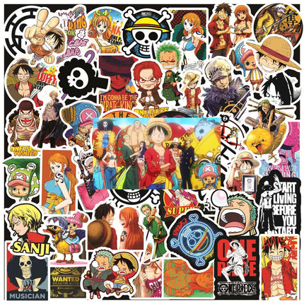 50/100pcs Japan One Piece Anime Stickers Cartoon Decals DIY Skateboard Car Laptop Motorcycle Waterproof Cool Sticker Classic Toy