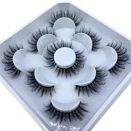 AMSDCN New 5-Pair 8-25mm Natural 3D Mink Eyelash Extension Eyelash Maquiagem
