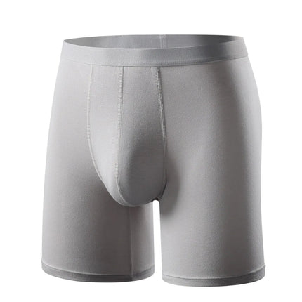 5pcs95% Bamboo Fiber 5% Spandex Men Length Long Leg Boxer Classic Design Comfortflex Waistband Underwear Man Sports Plus Size