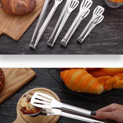 Stainless Steel Food Tongs Pastry Meat Barbecue Clip Anti-Scald Tongs Frying Fish Spatula Clip Bread Clip Household Kitchen Tool