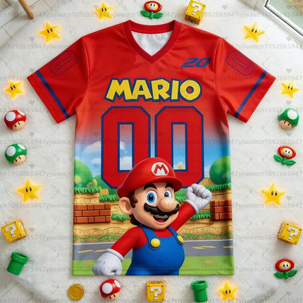 New Cartoon Super Mario Casual Summer Short sleeved 3D Fashion Men's O-neck Short sleeved T-shirt Printed Role Playing T-shirt