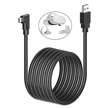 RGEEK 1m 3m 5m 90 Degrees Elbow Link Cable For Quest 2/Quest 3S/Quest 3 USB A to USB-C Steam VR Quest2 Type- C 3.1 Data Cable