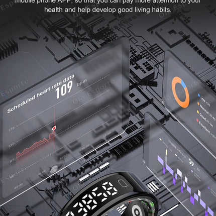 New R11 Smart Ring Men Women LED Display Screen Heart Rate Blood Oxygen Monitoring Waterproof Multi Sports Modes Smartrings 2025