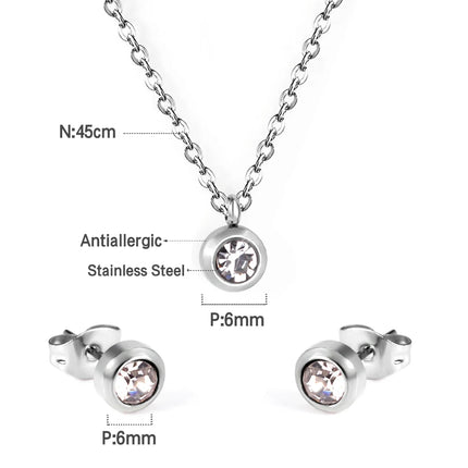 LUXUKISSKIDS Chic Elegant Heart Indian Fine Jewelry Sets Women Wedding Crown Steel Necklace And Earrings bijoux Bulk Wholesale