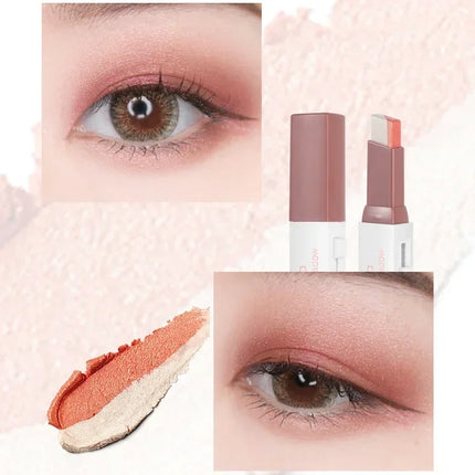 Double Color Eyeshadow Stick Gradient Shimmer Cream Pen Eye Makeup Cosmetic Eyeshadow Stick Korean Makeup