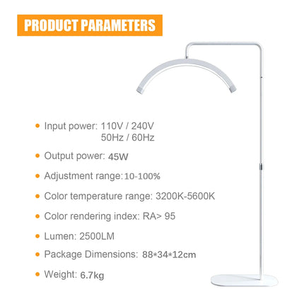 FOSOTO Overseas Warehouse LED Video Light Half-moon Fill Light Lash Nail Desktop Light For Beauty Eyelash Tattoo Makeup