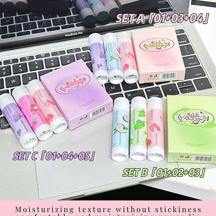 1/3Pc Fruit Lip Balm Moisturizing Clear Lip-Primer Mask Cute Jelly Tinted Lip Stick Lighten Lines Plump Lip Care Makeup