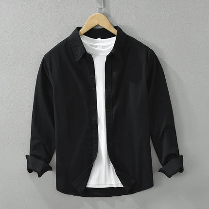 Men's Long-Sleeved Casual Shirt, Artistic Fresh Cotton Lapel Loose Shirt, Outdoor Camping Thin Coat, Cardigan Top