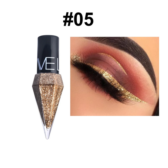 Pearlescent Diamond Liquid Eyeliner Shimmer Waterproof Long Lasting Glitter Silver Color Easy to Wear Eye Pencil Korean Makeup