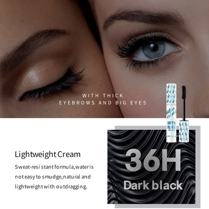 Black Waterproof Mascara Lengthening Eyelash Thick Silk Fiber Mascara Women's Cosmetics Eye Cosmetics Gift Tools
