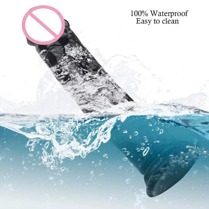 Female Masturbator Butt Plug Vagina Clit G-Spot Masturbation Sex Toy for Women 6sizes Black Dildos Wiht Suction Cup Ddildo Penis