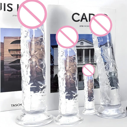 Anal Butt Plug Jelly Big Dick Soft Dildo Masturbator Realistic Soft Jelly Suction Cup Penis Adult Sex Toy for Women and Men 18+