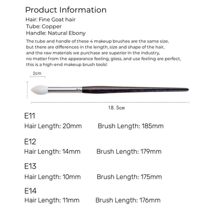 Eyeshadow Blending Brush Luxury Natural Fine Goat Hair Ebony Handle Eye Shadow Makeup Brushes Beauty Tools