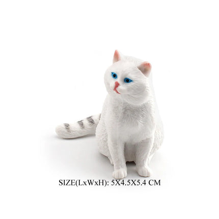 Realistic Plastic Cat Kitty Different Poses Figure Mini Cats Pet Model Figurines Cake Topper Kitten Toy Christmas Birthday Gift