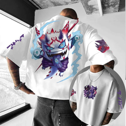 Summer Anime Pokémon Cosplay T-Shirt Cotton Short Sleeve Tops Casual Loose Retro T-Shirt Men Women Family Matching Outfits Tops